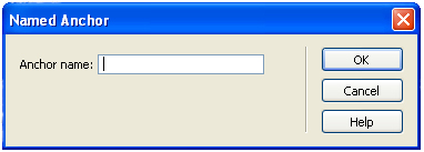 Named Anchor dialog box