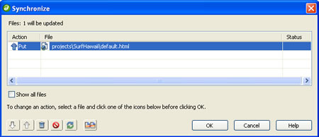 Figure 6-4b: Synchronize Options Window
