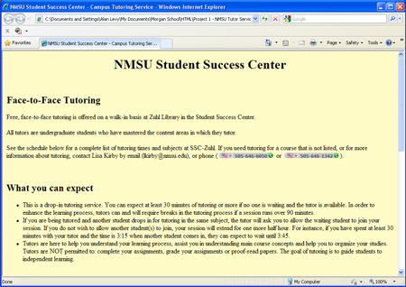 Campus Tutor Service - Final View