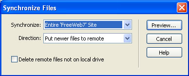 Figure 6-4a: Synchronize Options Window