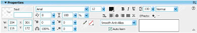 Properties inspector