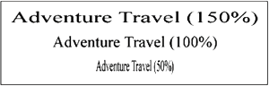 Effects of scaling on text