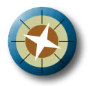 The beveled circle and compass graphic grouped