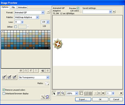 The Export Preview window