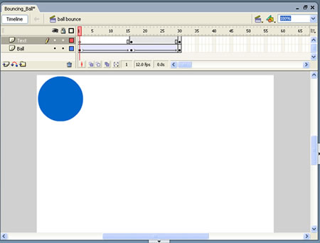 Workspace for the Bouncing Ball document