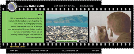 Changes to filmstrip content for Featured Artist page