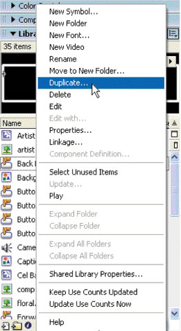 Duplicating a Button symbol
