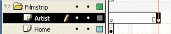 Setting the Fstrip Artist movie at its starting point
