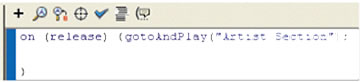 Actions applied to the Featured Artist navigation button