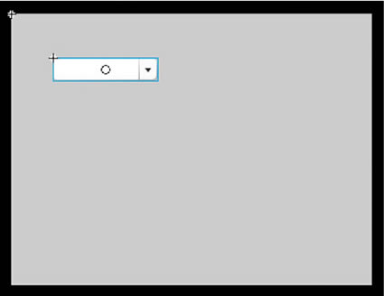 The ComboBox component added to the Stage