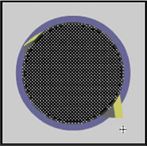 Mask centered over image