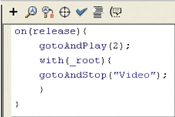 Action Script for the Play Video button
