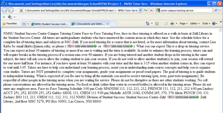 Unformatted web page